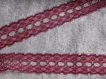 Feather Edge Eyelet Lace Per Meter 25mm Burgundy